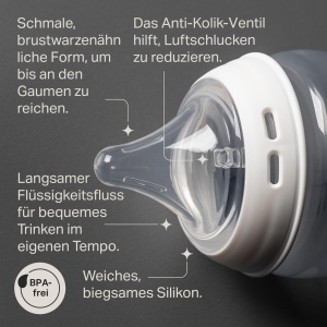 Sticla pentru bebelusi Tommee Tippee Natural Start 260 ml, silicon, anti-colica - Img 4