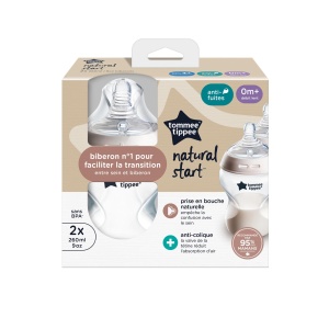Sticla pentru bebelusi Tommee Tippee Natural Start, 2x260ml, anti-colici, sterilizare rapida - Img 2