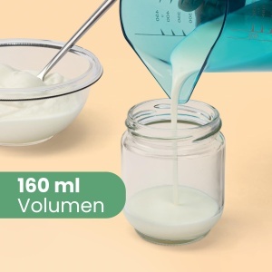 Sticla pentru iaurt Clatronic JM 3344, 6 bucati x 160 ml, transparenta, cu capac - Img 4