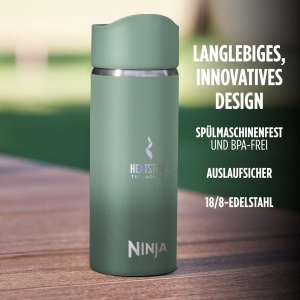 Sticla termica Ninja Sip Perfect 400 ml, verde, BPA-free, spulberatoare - Img 6