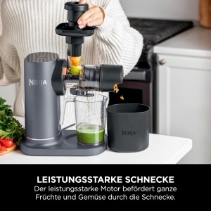 Storcator cu presare la rece Ninja JC151EU, 700 ml, 1.1 L, motor puternic, gri - Img 5