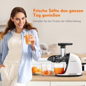 Storcator de fructe si legume AMZCHEF, alb, cu functie de rasturnare, 4-in-1 - Img 2