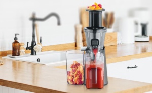Storcator lent SEVERIN - storcator pentru suc, sorbet, inghetata, gem si multe altele, storcator electric din otel inoxidabil, usor de curatat datorita conceptului Easy-Clean, recipient de colectare de 1L, 150 wati, ES 3571 - Img 5