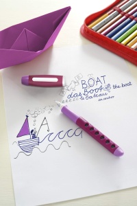 Stylou Faber-Castell Scribolino pentru dreptaci, cu varf A, culoare mure - Img 6