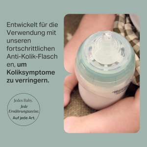 Sucea pentru Biberon Tommee Tippee Anti-Kolik, Silicon Moale, Flux Lent, Set 2 Bucati - Img 3
