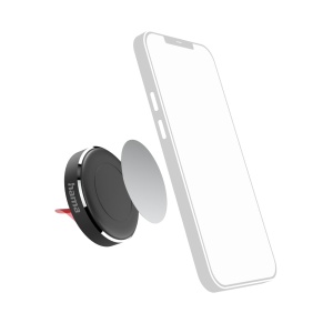 Suport auto Hama cu magnet (suport pentru telefon pentru masina, rotativ la 360deg, fixare cu banda adeziva 3M, inclusiv 2 placi metalice) Negru