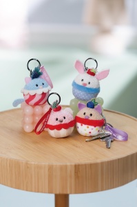 Suport Chei Plusat NICI Hase Cupcake 7cm - Alb, Mesaj 100 dulce - Img 6