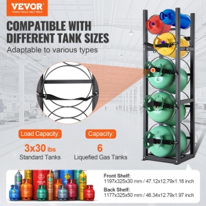 Suport cilindri VEVOR 1279 x 1299 x 4712 inch otel carbon capacitate 30 lbs - Img 2