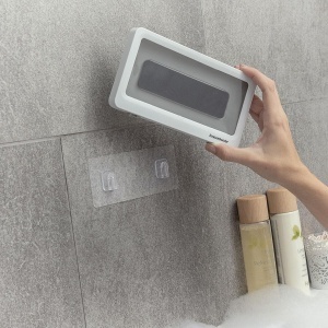 Suport de perete pentru smartphone InnovaGoods Cashower, impermeabil, alb sau gri - Img 3