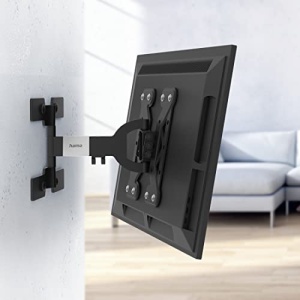 Suport de perete TV Hama pivotant, Tiltable, Slim (suport TV de 19-48 inch pentru televizoare de pana la 25 kg, max. VESA 200x200, 1 brat, suport extensibil incl. dibluri Fischer si sablon de gaurire) negru - Img 11
