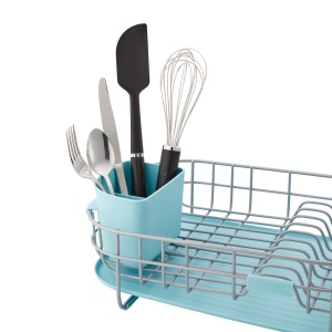 Suport de uscare compact KitchenAid cu tava de scurgere si cos detasabil 32x44x16 cm Mineral Water - Img 8