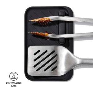 Suport din silicon pentru ustensile grill OXO Good Grips, rezistent la caldura, negru - Img 6