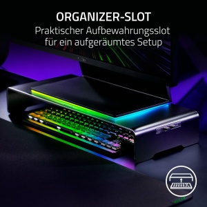 Suport monitor Razer Chroma RGB Aluminiu Negru USB-C Hub Ergonomie - Img 5