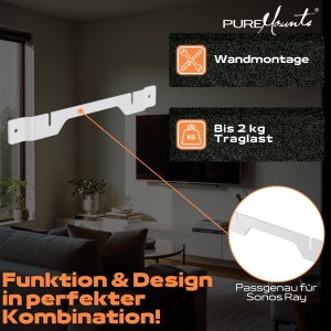 Suport pentru boxe PureMounts pentru Sonos Ray, 2kg, alb - Img 2