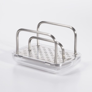 Suport pentru burete din inox OXO, model 13113100, negru, spalabil in masina de spalat vase - Img 2