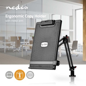 Suport pentru picioare Nedis ERGOCH300BK Ergonomic, ajustabil, plastic, NegruGri - Img 2