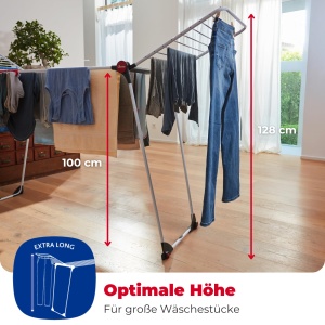 Suport pentru rufe Vileda Infinity Flex Plus, extensibil, 30m, pentru haine lungi - Img 6