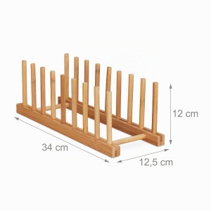 Suport pentru vase din bambus Relaxdays, 8 locuri, 12 x 34 x 12.5 cm, natural - Img 4