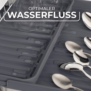 Suport pentru vase Vileda - Design compact, inoxidabil, cu suport pentru tacamuri - Img 6