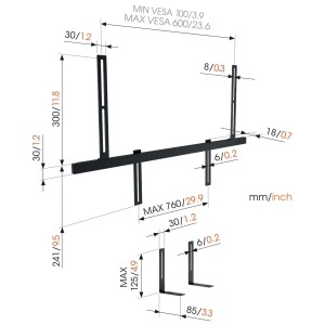 Suport premium soundbar Vogels, compatibil Sonos Arc, Beam, Playbar, 6.5 kg, anti-vibratii - Img 8