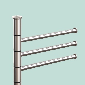 Suport prosoape Relaxdays, 3 stangi mobile, inox, 85,5 x 42 x 22 cm - Img 6