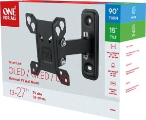 Suport TV pentru perete One for All WM2141, 13-27 inch, inclinabil si rotativ, negru - Img 2