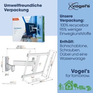 Suport TV Vogels Comfort TVM 3445, 32-65 inch, max. 25 kg, rotire 180, alb - Img 4