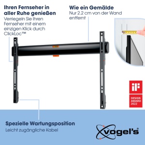 Suport TV Vogels Comfort TVM 3605 Fix 40-100 inch 75 kg VESA 600x400 - Img 3