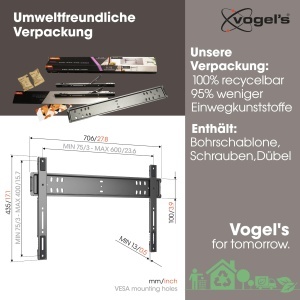 Suport TV Vogels TVM 5705 Ultrafin 40-110 inch max 100 kg VESA 600x400 - Img 6