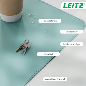Suprafata de birou Leitz 53820051, rezistenta la apa, antiderapanta, mint, 80 x 40 cm - Img 2