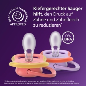 Suzeta Philips Avent Ultra Air SCF34946 18 luni Set 2 buc Silicon BPA-Free Sterilizator inclus - Img 3