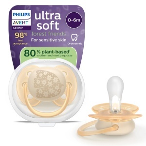 Suzeta Philips Avent Ultra Soft SCF09206 0-6 luni BPA-free Silicona Sterilizator inclus
