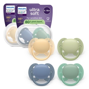Suzeta ultra soft Philips Avent SCF09153, 6-18 luni, silicon, set 4 bucati, BPA-free