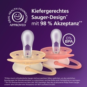 Suzete Philips Avent Ultra Soft SCF09138 BPA-Free 0-6 luni Set 2 bucati - Img 3