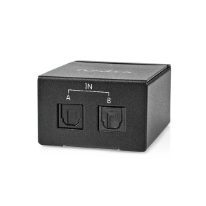 Switch audio digital Nedis 2 intrari TosLink, iesire TosLink, metalic, negru
