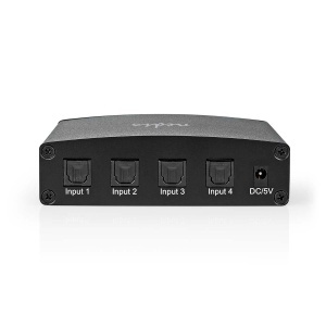 Switch audio digital Nedis, 4 intrari TosLink, negru, metalic - Img 5