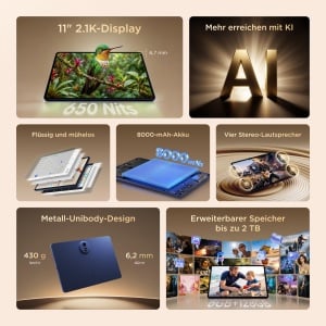 Tableta Android TCL TAB A1, 11 inch, 6 GB RAM, 128 GB, 8000 mAh - Img 2