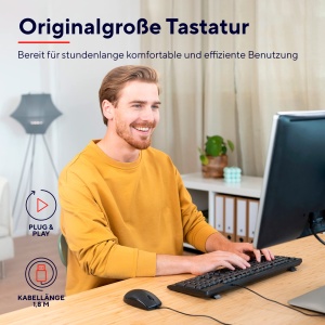 Tastatura cablata Trust Taro, layout QWERTZ, spritzwassergeschutzt, neagra - Img 2