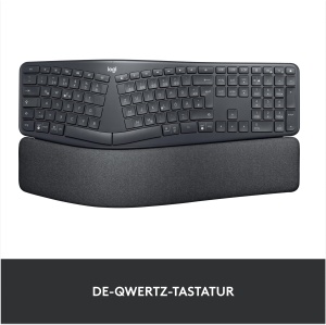 Tastatura ergonomica fara fir Logitech ERGO K860 - Tastatura divizata, suport pentru incheietura mainii, tastare naturala, rezistent la pete, conectivitate Bluetooth si USB, pentru Windows/Mac - Grafit - Img 2