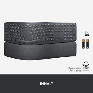 Tastatura ergonomica fara fir Logitech ERGO K860 - Tastatura divizata, suport pentru incheietura mainii, tastare naturala, rezistent la pete, conectivitate Bluetooth si USB, pentru Windows/Mac - Grafit - Img 12