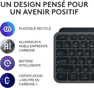 Tastatura fara fir Logitech MX Keys S - model FRA AZERTY, design plat - Img 5