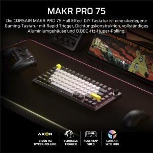 Tastatura Gaming Corsair MAKR PRO 75, cablata, aluminiu, 8000Hz - Img 2