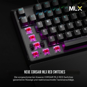 Tastatura mecanica Corsair K70 Core RGB, lineare, neagra, cu suport pentru maini - Img 3