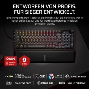 Tastatura mecanica Corsair Vanguard PRO 96, neagra, cu 8.000 Hz, LCD - Img 2