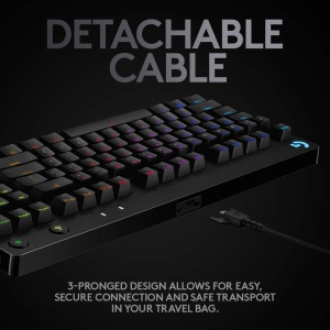 Tastatura mecanica Logitech G PRO TKL, GX Blue, LIGHTSYNC RGB, Negru - Img 6