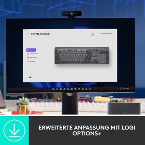 Tastatura mecanica wireless Logitech MX, iluminata, ergonomica, compatibila cu 3 dispozitive - Img 6