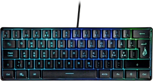 Tastatura pentru jocuri SureFire Kingpin X1 60% nordica, tastatura multimedia pentru jocuri mica si mobila, tastatura RGB cu iluminare, 25 de taste anti-fantoma, aspect scandinav QWERTY