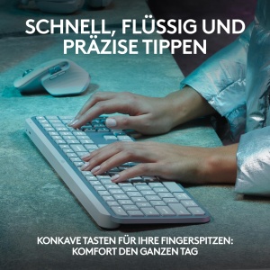 Tastatura wireless Logitech MX Keys S, Pale Grey, iluminata, multi-dispozitiv - Img 2