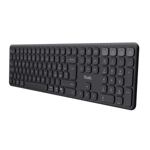 Tastatura wireless Trust Vaiya QWERTY, conectivitate Bluetooth, pentru multiple dispozitive