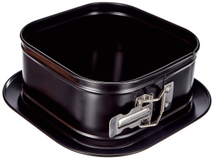 Tava de copt IBILI 826517 cu baza detasabila, 17x17 cm, otel, neagra